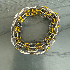 Women's Silver and Gold Pop Tab Bracelet